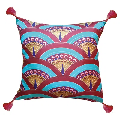 Pre-owned Matthew Williamson Les Ottomans, Peacoch 'silk Cushion' By  In Brown