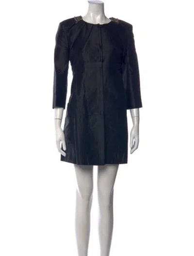 Pre-owned Matthew Williamson Linen Mini Dress In Blue