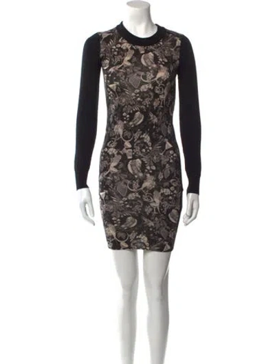 Pre-owned Matthew Williamson Merino Wool Mini Dress In Black