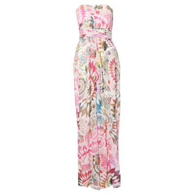Pre-owned Matthew Williamson , Multicolored Silk Wrap-dress In Size Uk12/m. In Sand