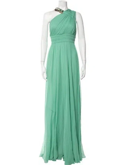 Pre-owned Matthew Williamson One-shoulder Long Dress W/ Tags In Green