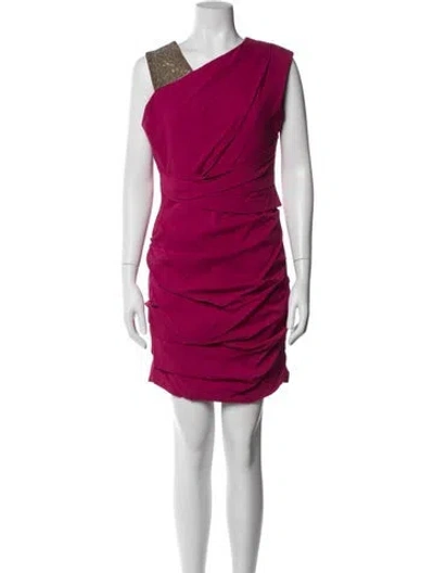 Pre-owned Matthew Williamson One-shoulder Mini Dress In Red