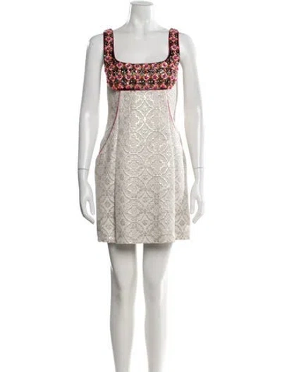 Pre-owned Matthew Williamson Patterned Mini Dress In Neutrals