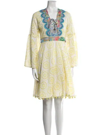Pre-owned Matthew Williamson Printed Knee-length Dress In Yellow