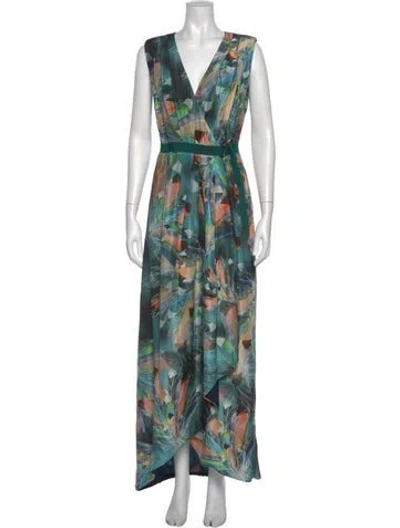 Pre-owned Matthew Williamson Printed Long Dress In Multi