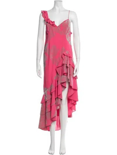Pre-owned Matthew Williamson Printed Long Dress In Pink