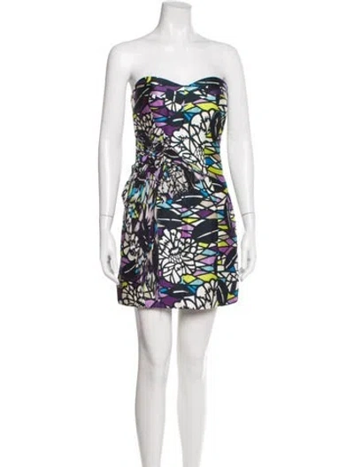 Pre-owned Matthew Williamson Printed Mini Dress In Blue