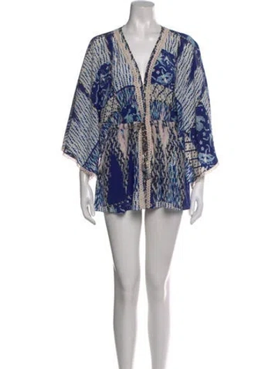 Pre-owned Matthew Williamson Printed Mini Dress In Blue