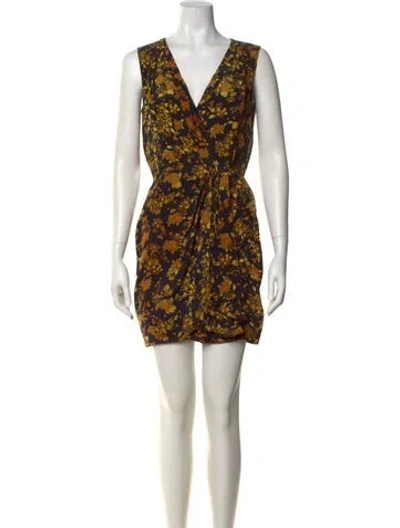Pre-owned Matthew Williamson Printed Mini Dress In Yellow