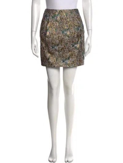 Pre-owned Matthew Williamson Printed Mini Skirt In Green