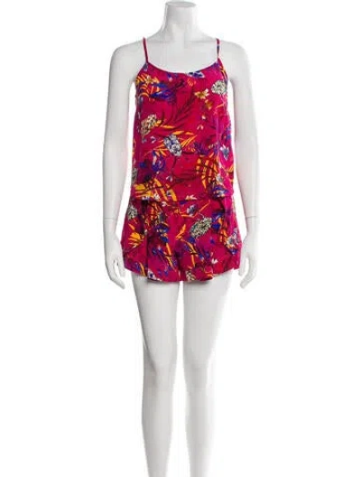 Pre-owned Matthew Williamson Silk Floral Print Short Set In Multi