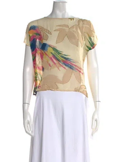 Pre-owned Matthew Williamson Silk Floral Print Top In Multi