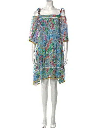 Pre-owned Matthew Williamson Silk Knee-length Dress In Blue