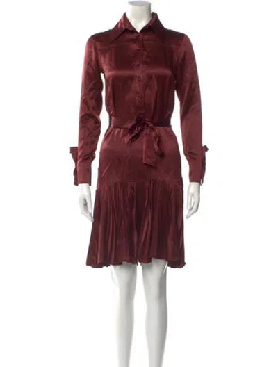 Pre-owned Matthew Williamson Silk Knee-length Dress In Burgundy