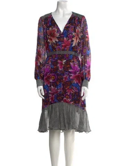 Pre-owned Matthew Williamson Silk Knee-length Dress In Purple