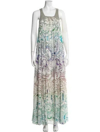 Pre-owned Matthew Williamson Silk Long Dress In Green