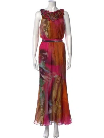 Pre-owned Matthew Williamson Silk Long Dress In Multicolor