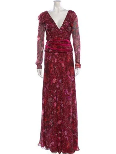 Pre-owned Matthew Williamson Silk Long Dress In Pink