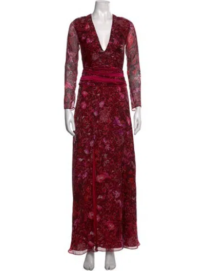 Pre-owned Matthew Williamson Silk Long Dress In Pink