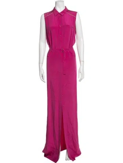 Pre-owned Matthew Williamson Silk Long Dress In Purple