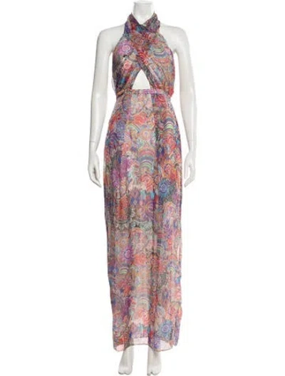 Pre-owned Matthew Williamson Silk Long Dress In Red