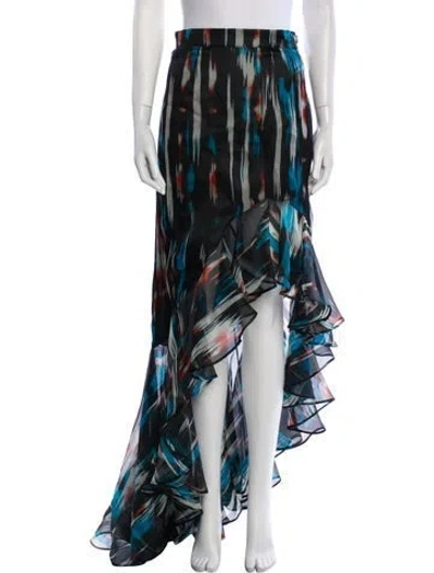 Pre-owned Matthew Williamson Silk Long Skirt In Black