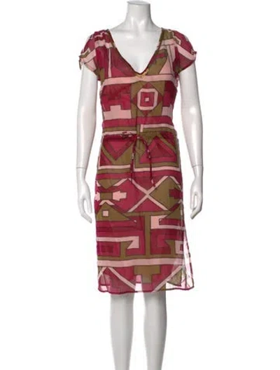 Pre-owned Matthew Williamson Silk Midi Length Dress In Multi