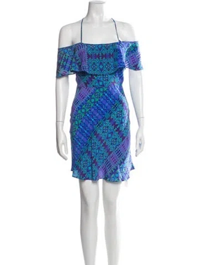 Pre-owned Matthew Williamson Silk Mini Dress In Blue