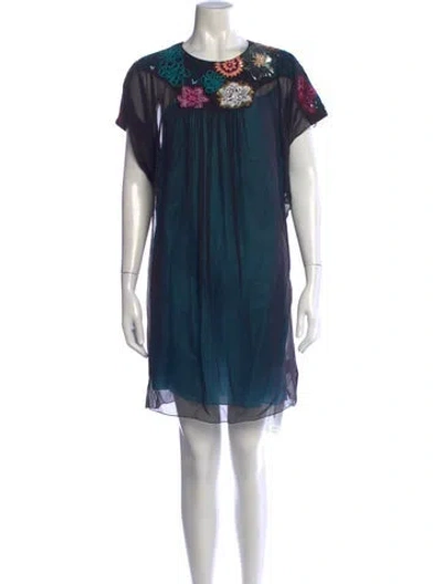 Pre-owned Matthew Williamson Silk Mini Dress In Blue