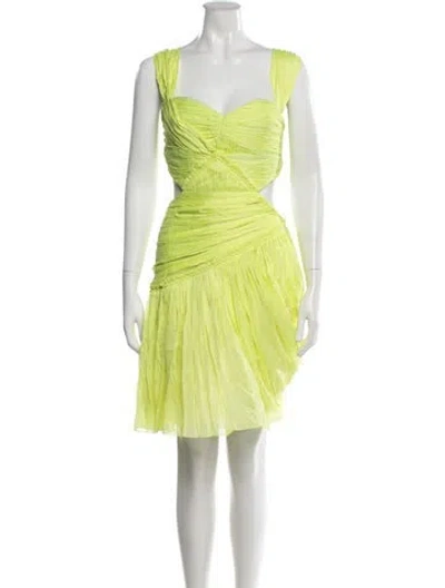 Pre-owned Matthew Williamson Silk Mini Dress In Green