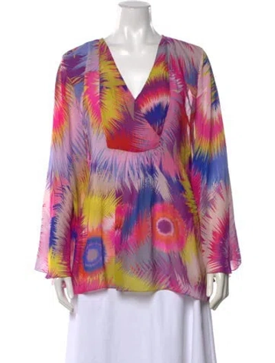 Pre-owned Matthew Williamson Silk Printed Blouse In Pink