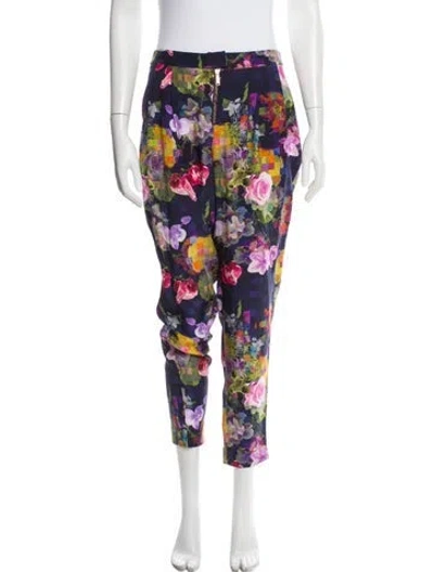 Pre-owned Matthew Williamson Silk Skinny Leg Pants In Purple