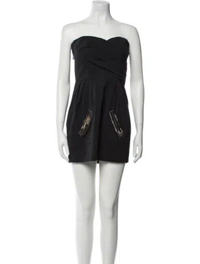 Pre-owned Matthew Williamson Strapless Mini Dress In Black