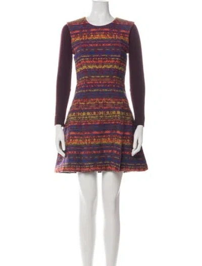 Pre-owned Matthew Williamson Striped Mini Dress In Burgundy