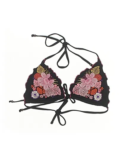 Pre-owned Matthew Williamson Swimsuit Top Black Floral Pattern Swimwear