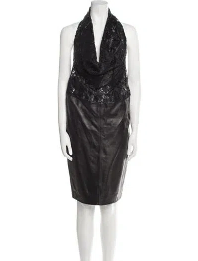 Pre-owned Matthew Williamson Vintage Midi Length Dress In Black