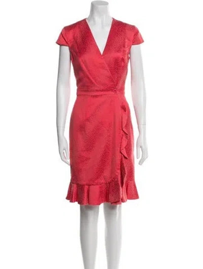 Pre-owned Matthew Williamson V-neck Knee-length Dress In Red