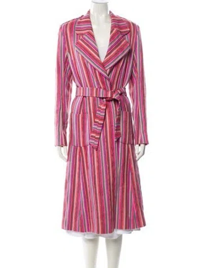 Pre-owned Matthew Williamson Wool Striped Coat In Pink