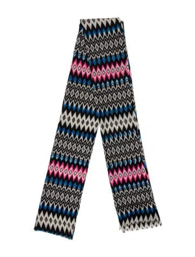 Pre-owned Matthew Williamson Wool Striped Scarf In Black