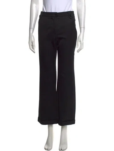 Pre-owned Matthew Williamson Wool Wide Leg Pants In Black