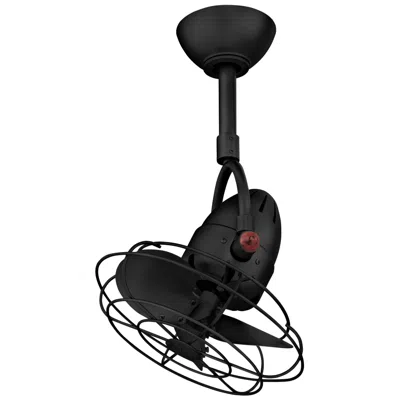 Matthews Fan Company 13" Matthews Diane Matte Black Oscillating Ceiling Fan