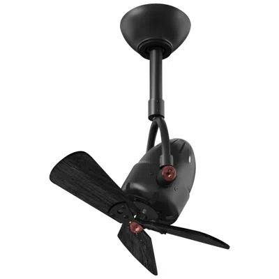Matthews Fan Company 16" Matthews Diane Matte Black Ceiling Fan W/ Black Blades