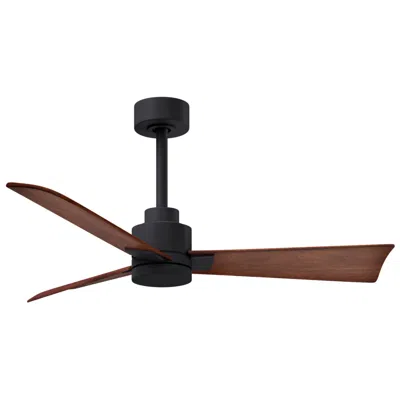 Matthews Fan Company 42" Matthews Alessandra Wet Matte Black Walnut Ceiling Fan With Remote