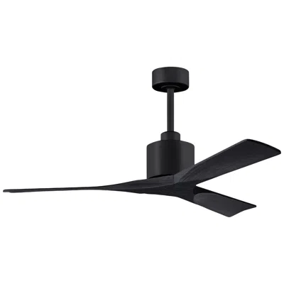Matthews Fan Company 52" Matthews Nan Matte Black Outdoor Ceiling Fan With Remote