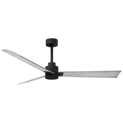 Matthews Fan Company 56" Matthews Alessandra Matte Black Barnwood Ceiling Fan With Remote