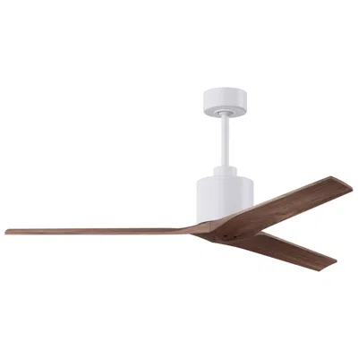 Matthews Fan Company 60" Matthews Mollywood Matte White Walnut Outdoor Fan With Remote