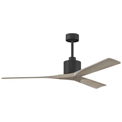 Matthews Fan Company 60" Matthews Nan Black And Gray Ash Outdoor Ceiling Fan With Remote