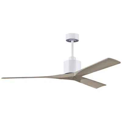 Matthews Fan Company 60" Matthews Nan White And Gray Ash Outdoor Ceiling Fan With Remote