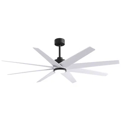 Matthews Fan Company 64" Matthews Ariella Matte Black And Matte White Led Ceiling Fan
