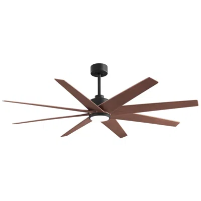 Matthews Fan Company 64" Matthews Ariella Matte Black And Walnut Led Ceiling Fan